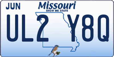 MO license plate UL2Y8Q