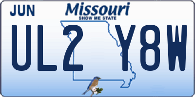 MO license plate UL2Y8W