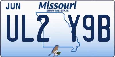 MO license plate UL2Y9B