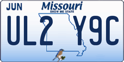 MO license plate UL2Y9C