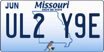 MO license plate UL2Y9E