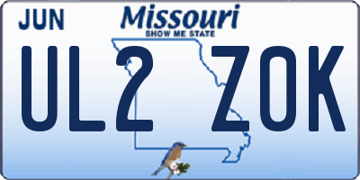 MO license plate UL2Z0K