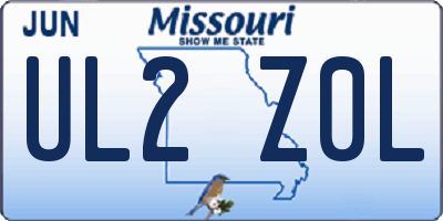 MO license plate UL2Z0L