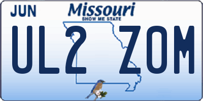 MO license plate UL2Z0M