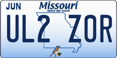 MO license plate UL2Z0R