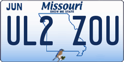 MO license plate UL2Z0U