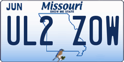 MO license plate UL2Z0W