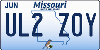 MO license plate UL2Z0Y