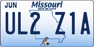 MO license plate UL2Z1A