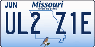 MO license plate UL2Z1E