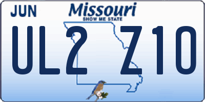 MO license plate UL2Z1O