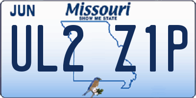 MO license plate UL2Z1P