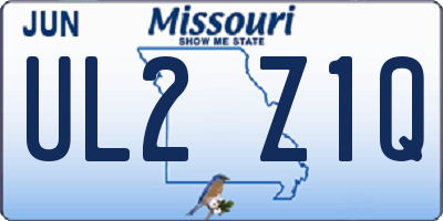 MO license plate UL2Z1Q