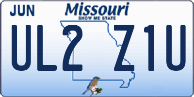 MO license plate UL2Z1U