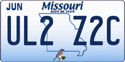 MO license plate UL2Z2C