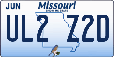 MO license plate UL2Z2D