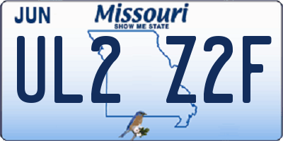 MO license plate UL2Z2F