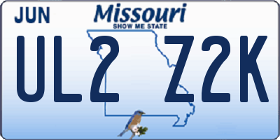 MO license plate UL2Z2K