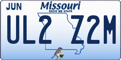 MO license plate UL2Z2M
