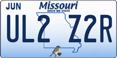 MO license plate UL2Z2R