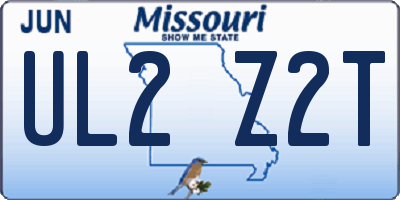 MO license plate UL2Z2T