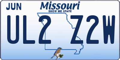 MO license plate UL2Z2W