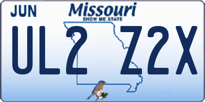MO license plate UL2Z2X