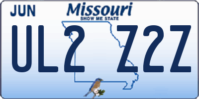 MO license plate UL2Z2Z