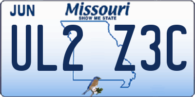 MO license plate UL2Z3C