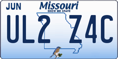 MO license plate UL2Z4C