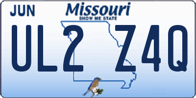 MO license plate UL2Z4Q