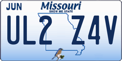 MO license plate UL2Z4V