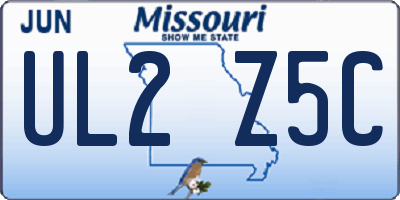MO license plate UL2Z5C
