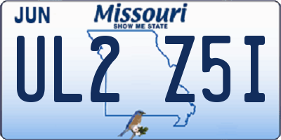 MO license plate UL2Z5I