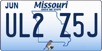 MO license plate UL2Z5J