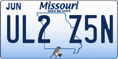 MO license plate UL2Z5N