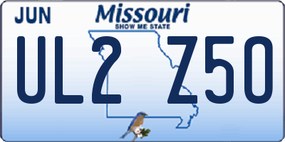 MO license plate UL2Z5O