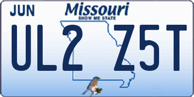MO license plate UL2Z5T
