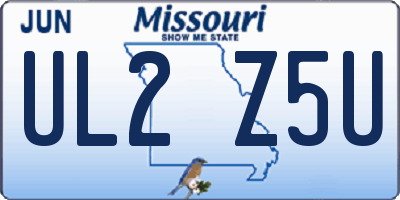 MO license plate UL2Z5U