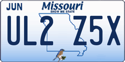 MO license plate UL2Z5X