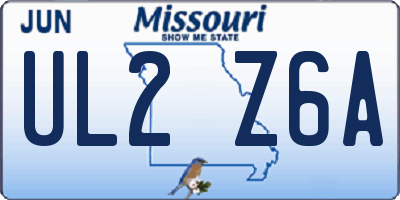 MO license plate UL2Z6A