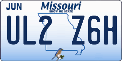MO license plate UL2Z6H