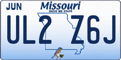 MO license plate UL2Z6J