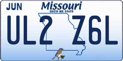 MO license plate UL2Z6L