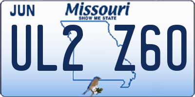 MO license plate UL2Z6O