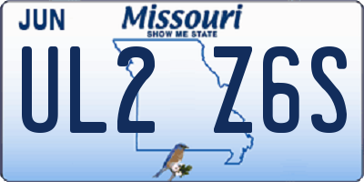 MO license plate UL2Z6S