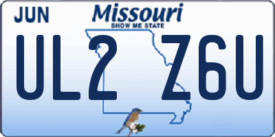 MO license plate UL2Z6U