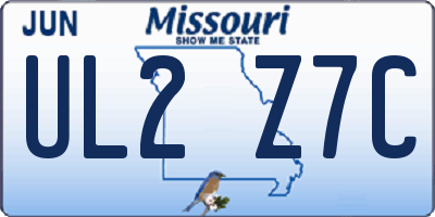 MO license plate UL2Z7C