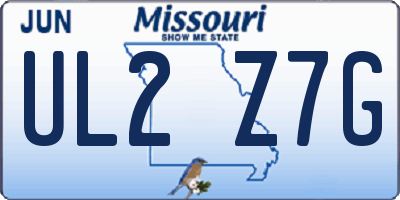 MO license plate UL2Z7G