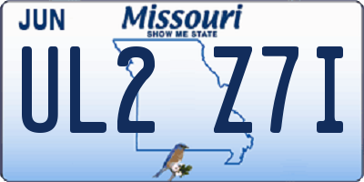 MO license plate UL2Z7I